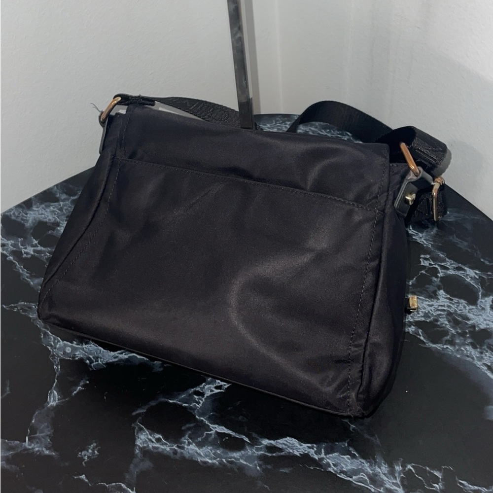 CALVIN KLEIN Handbag Black Nylon Crossbody Calvin Klein Print on Strap AUTHENTIC - Picture 10 of 16